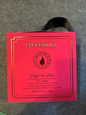 Spongellé Bulgarian Rose Exfoliating Body Buffer - Hot Pink with Gold Accents